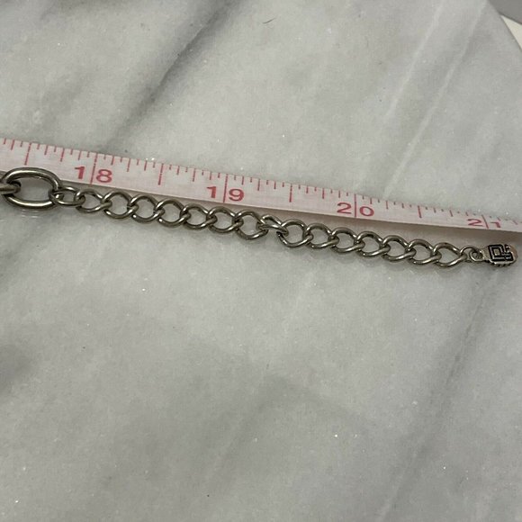 silver tone flower floral butterfly chunky Chain Statement Necklace 18-21”L - Picture 4 of 11